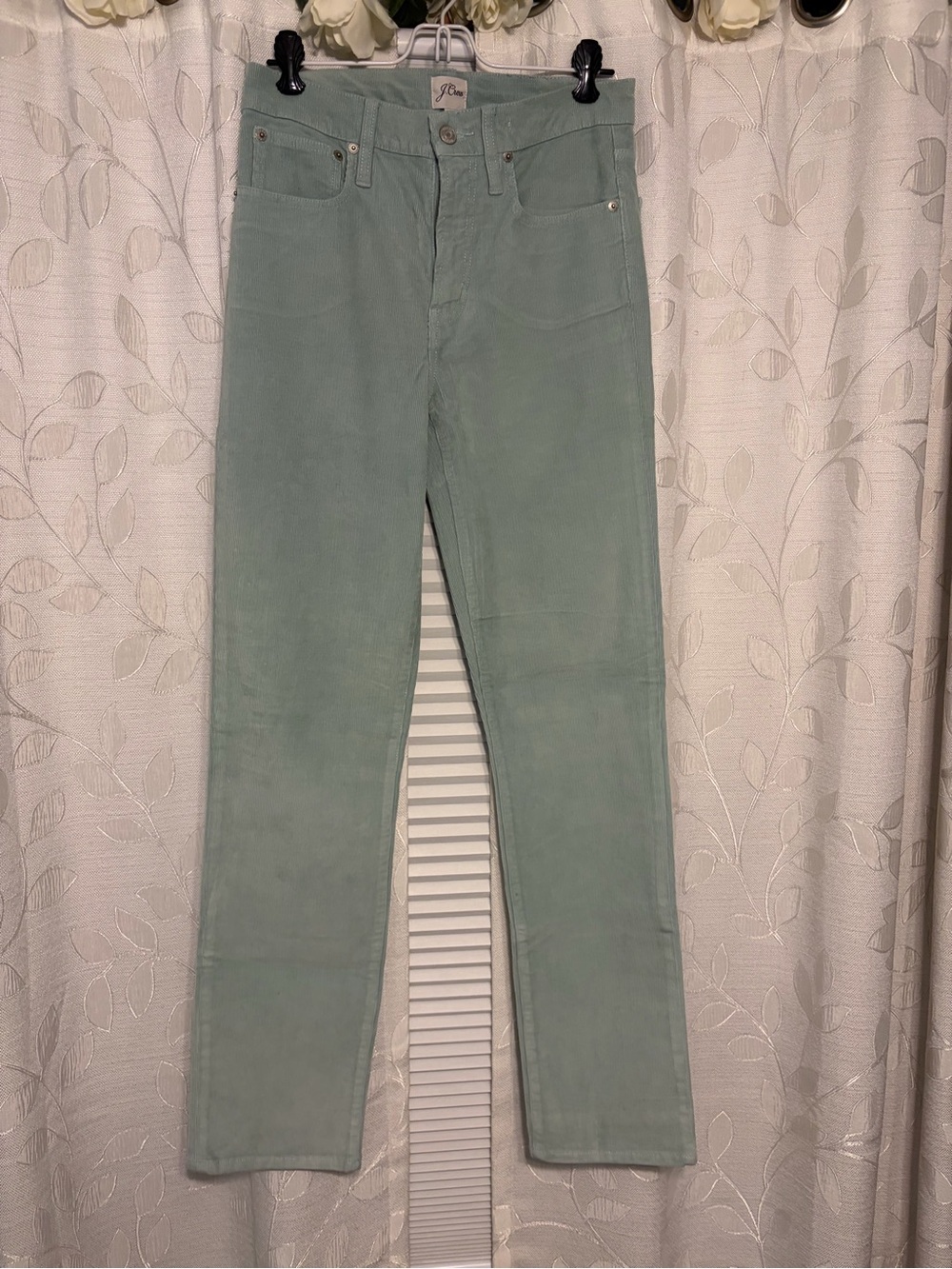 J. Crew Women's Vintage Slim Straight-Leg Corduroy Pants in Light Sage